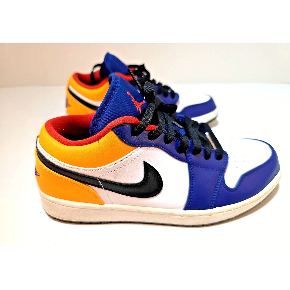 Nike Air Jordan 1 Low Royal Yellow Men's Size 8.5 White Track Red Blue Shoes